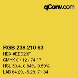 Color code: RGB 238 210 63 | qconv.com