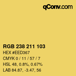 Color code: RGB 238 211 103 | qconv.com
