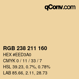Color code: RGB 238 211 160 | qconv.com
