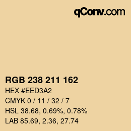 Color code: RGB 238 211 162 | qconv.com