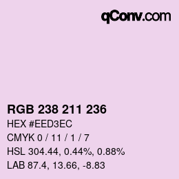 Código de color: RGB 238 211 236 | qconv.com