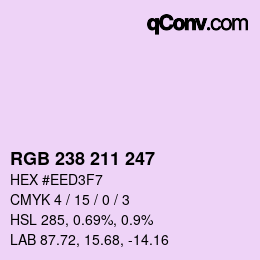 颜色代码: RGB 238 211 247 | qconv.com