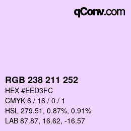 カラーコード: RGB 238 211 252 | qconv.com