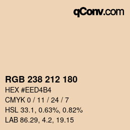 Color code: RGB 238 212 180 | qconv.com
