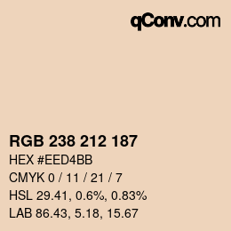 Código de color: RGB 238 212 187 | qconv.com