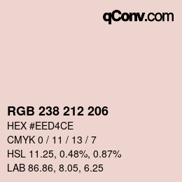 Color code: RGB 238 212 206 | qconv.com