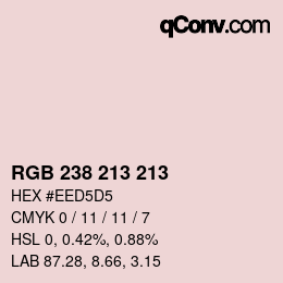 Color code: RGB 238 213 213 | qconv.com