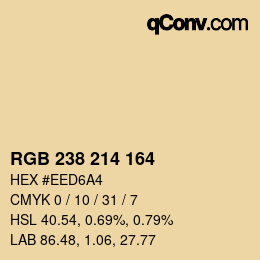 Color code: RGB 238 214 164 | qconv.com