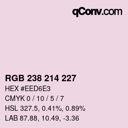 Farbcode: RGB 238 214 227 | qconv.com
