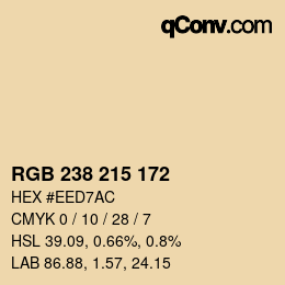 Color code: RGB 238 215 172 | qconv.com