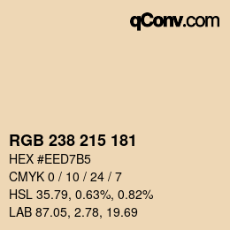 颜色代码: RGB 238 215 181 | qconv.com