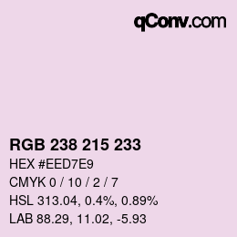 カラーコード: RGB 238 215 233 | qconv.com