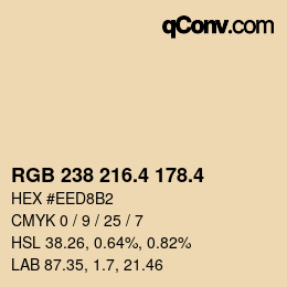 カラーコード: RGB 238 216.4 178.4 | qconv.com