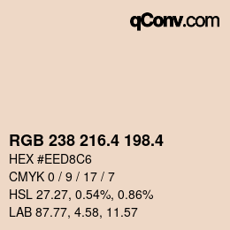 カラーコード: RGB 238 216.4 198.4 | qconv.com