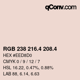 カラーコード: RGB 238 216.4 208.4 | qconv.com