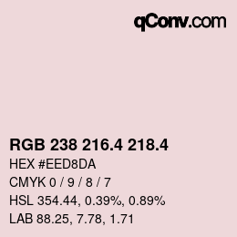 カラーコード: RGB 238 216.4 218.4 | qconv.com