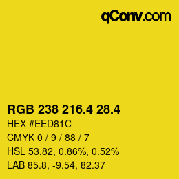 カラーコード: RGB 238 216.4 28.4 | qconv.com