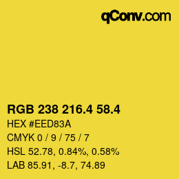 カラーコード: RGB 238 216.4 58.4 | qconv.com