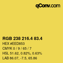 カラーコード: RGB 238 216.4 83.4 | qconv.com