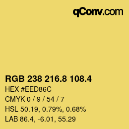 カラーコード: RGB 238 216.8 108.4 | qconv.com
