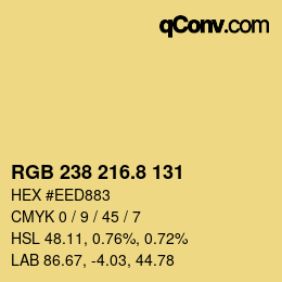 カラーコード: RGB 238 216.8 131 | qconv.com