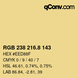 Color code: RGB 238 216.8 143 | qconv.com