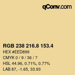 カラーコード: RGB 238 216.8 153.4 | qconv.com
