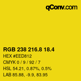 カラーコード: RGB 238 216.8 18.4 | qconv.com