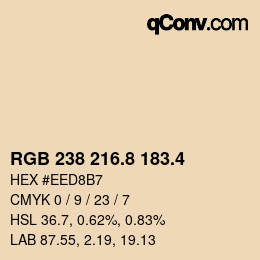 カラーコード: RGB 238 216.8 183.4 | qconv.com
