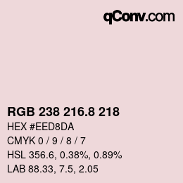Color code: RGB 238 216.8 218 | qconv.com