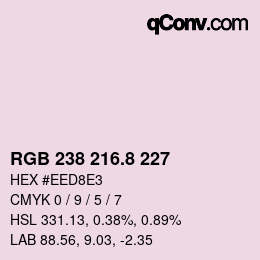 カラーコード: RGB 238 216.8 227 | qconv.com