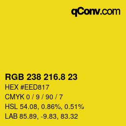 カラーコード: RGB 238 216.8 23 | qconv.com