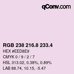 カラーコード: RGB 238 216.8 233.4 | qconv.com