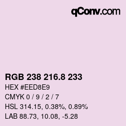 カラーコード: RGB 238 216.8 233 | qconv.com
