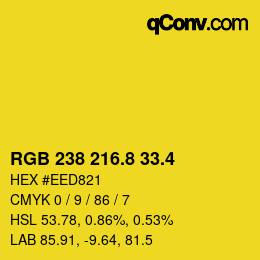 カラーコード: RGB 238 216.8 33.4 | qconv.com
