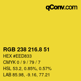 カラーコード: RGB 238 216.8 51 | qconv.com