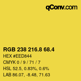 カラーコード: RGB 238 216.8 68.4 | qconv.com