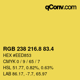 カラーコード: RGB 238 216.8 83.4 | qconv.com