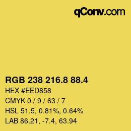 カラーコード: RGB 238 216.8 88.4 | qconv.com