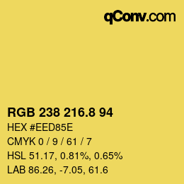 Color code: RGB 238 216.8 94 | qconv.com