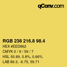 カラーコード: RGB 238 216.8 98.4 | qconv.com