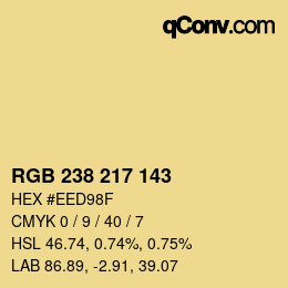 Color code: RGB 238 217 143 | qconv.com