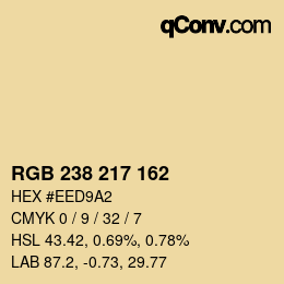 Color code: RGB 238 217 162 | qconv.com