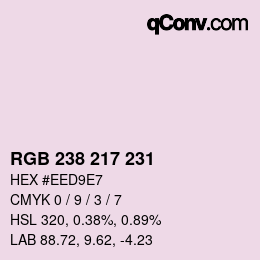 カラーコード: RGB 238 217 231 | qconv.com