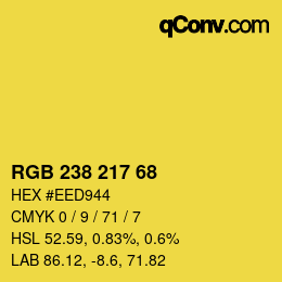 Color code: RGB 238 217 68 | qconv.com