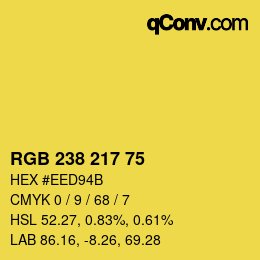 Color code: RGB 238 217 75 | qconv.com