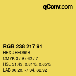 Farbcode: RGB 238 217 91 | qconv.com