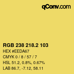 カラーコード: RGB 238 218.2 103 | qconv.com