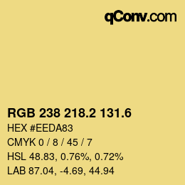 カラーコード: RGB 238 218.2 131.6 | qconv.com