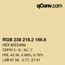 カラーコード: RGB 238 218.2 166.6 | qconv.com